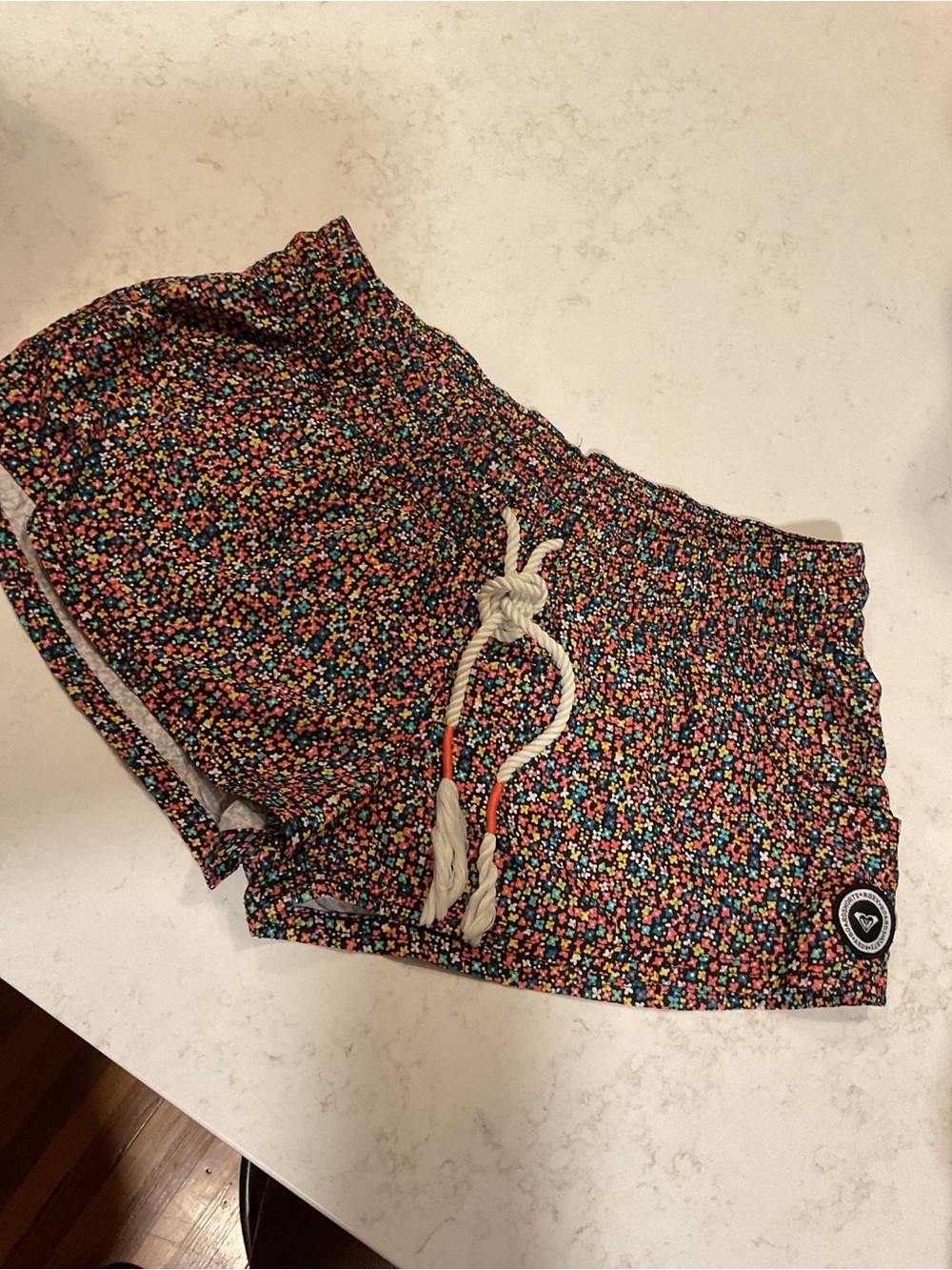 Roxy Floral Drawstring Athletic Shorts - Multi